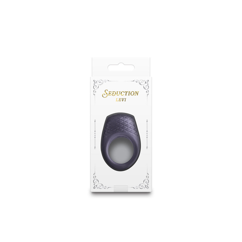Gray vibrating cock ring by Seduction, made of silicone.