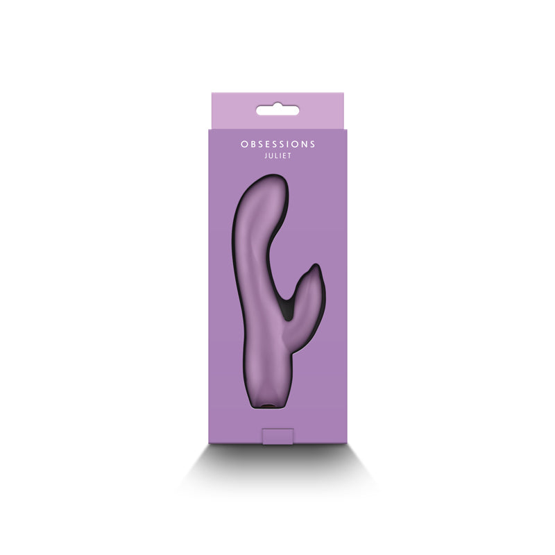 Light purple silicone vibrator in its packaging.