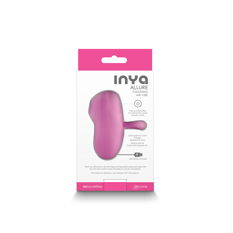 Pink silicone clitoral stimulator with finger ring, by INYA.