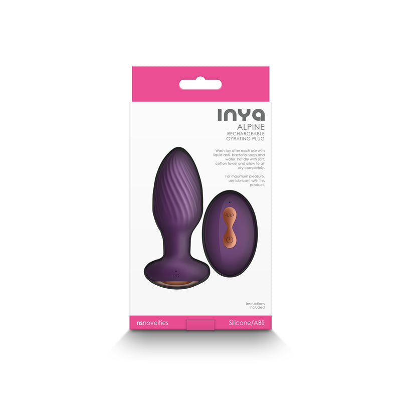Purple INYA Alpine rechargeable gyrating plug with remote control.