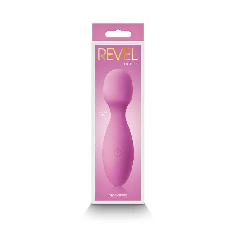 Pink Noma rechargeable silicone wand massager in packaging.