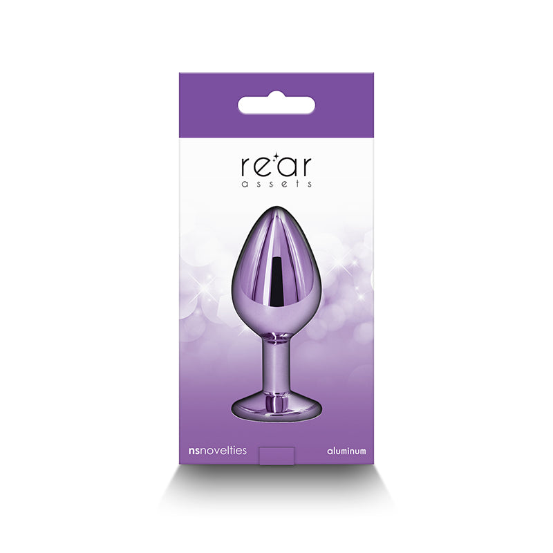 Purple aluminum medium anal plug from NS Novelties Rear Assets.
