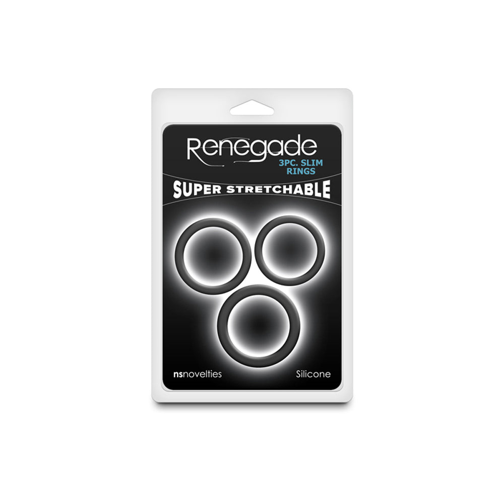 Renegade 3pc slim silicone cock rings.
