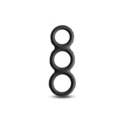 Black threefold stretchy cock ring.