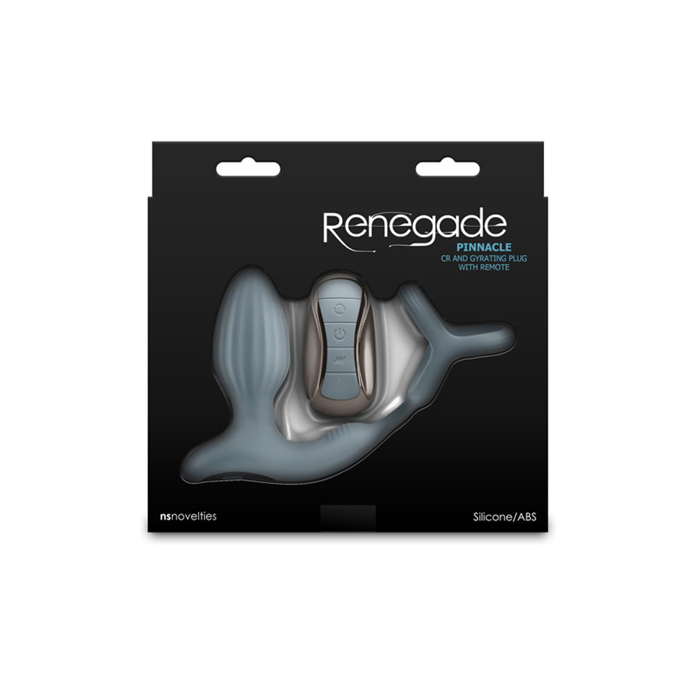 Renegade Pinnacle gyrating anal plug with remote in packaging.
