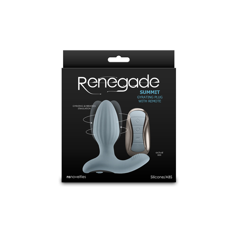 Gray rotating remote control anal plug by Renegade.