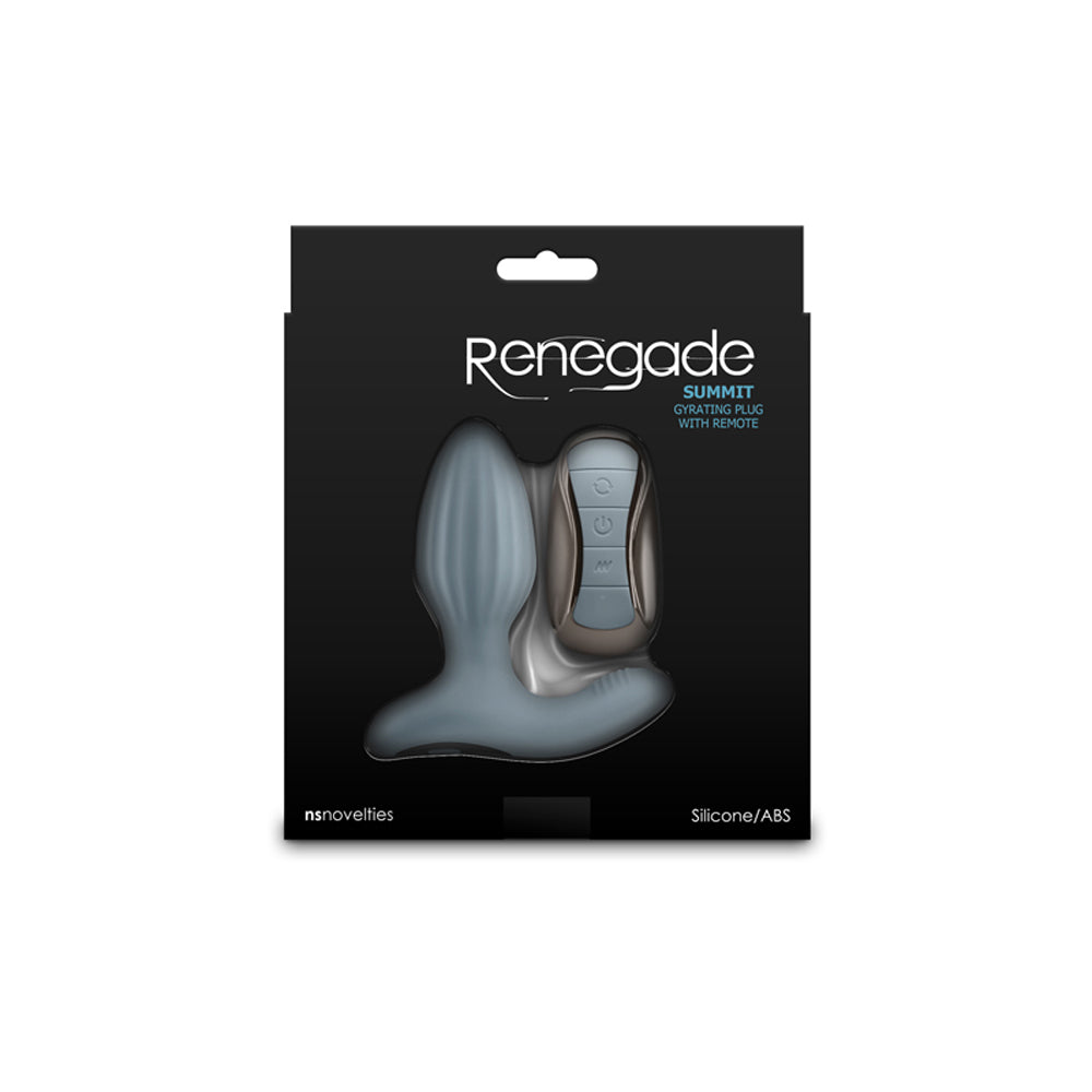Gray rotating remote control anal plug by Renegade.