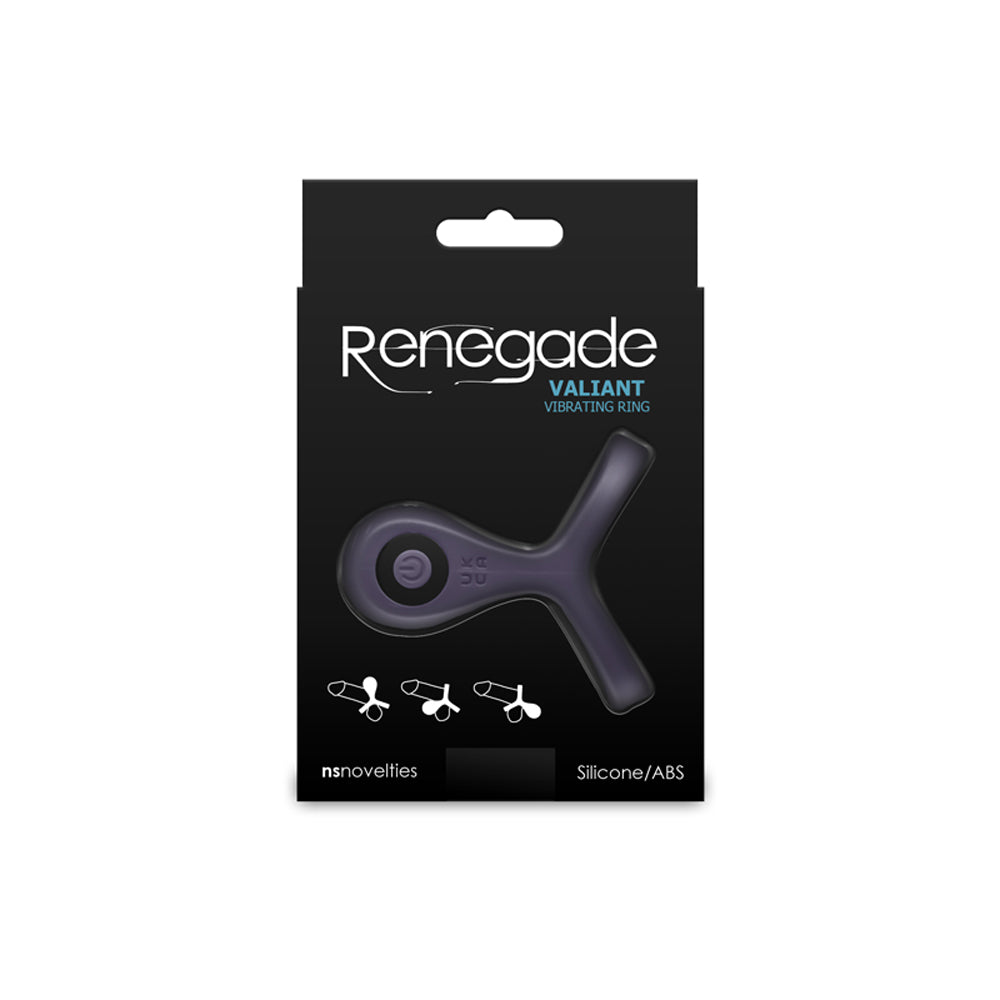 A gray silicone vibrating cock and ball ring by Renegade.