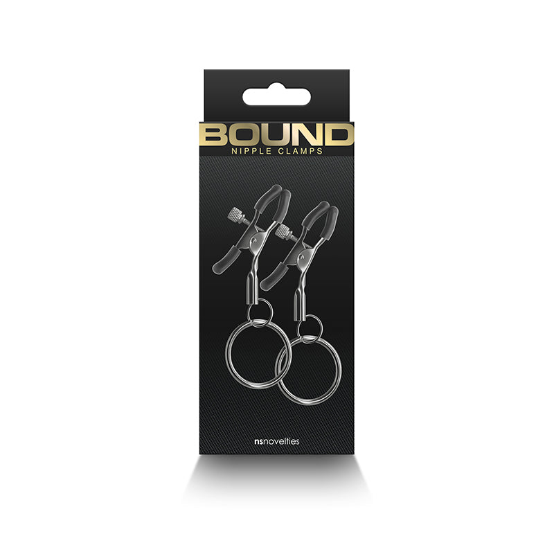 Adjustable gunmetal nipple clamps with silicone tips.