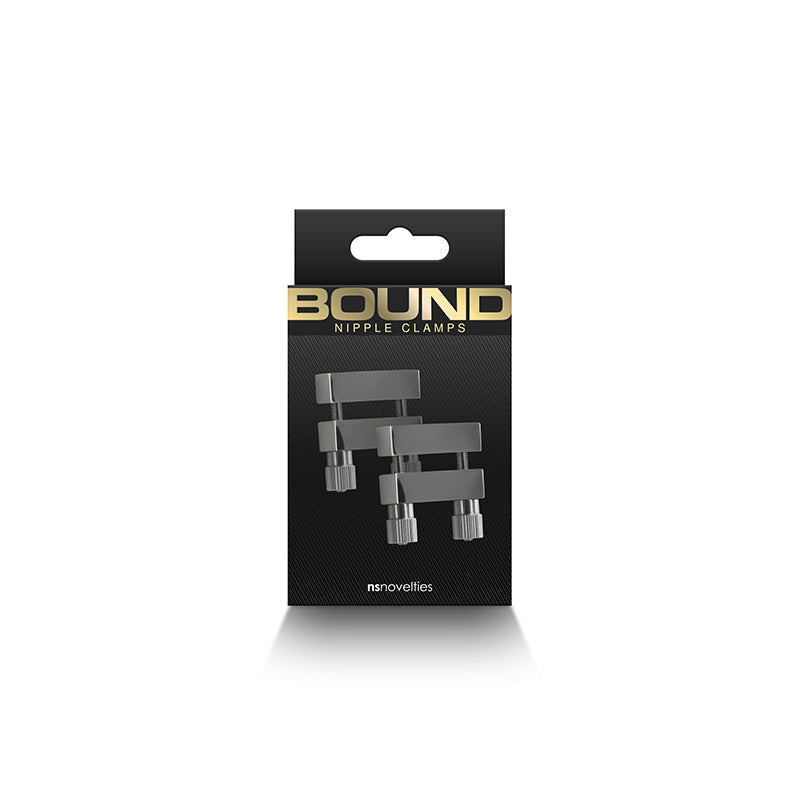 Adjustable stainless steel nipple clamps in gunmetal.