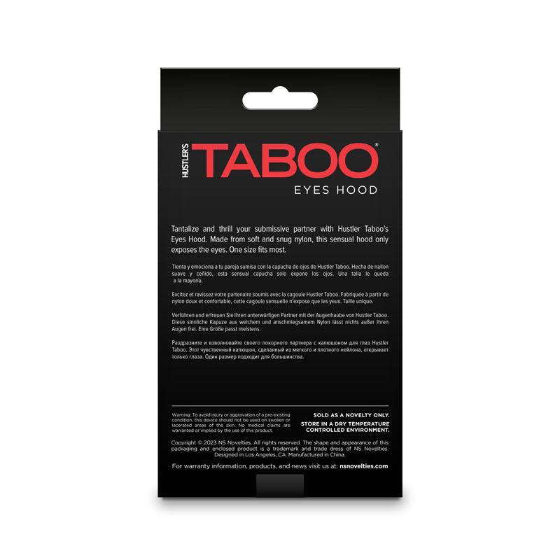 Hustler Taboo white nylon eyes hood mask.