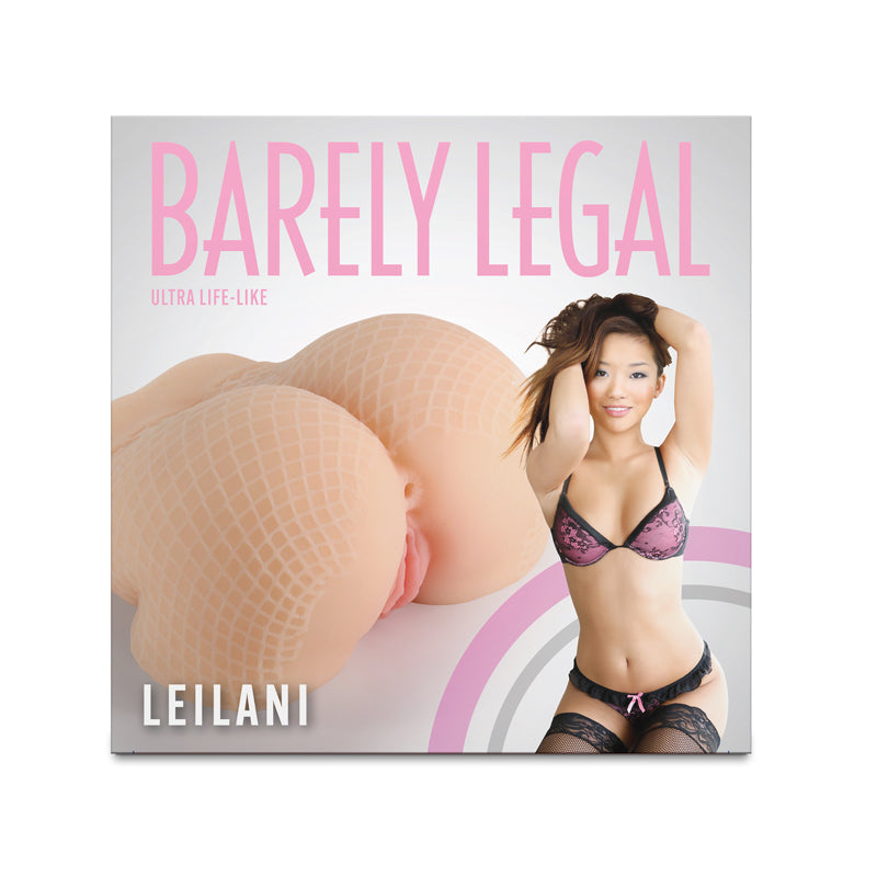 Tan textured fishnet stroker with a woman in lingerie.