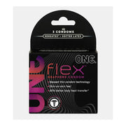 ONE Flex graphene condoms, 3 count, ultra thin, vegan latex.