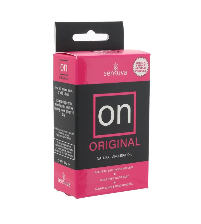 A box of Sensuva On Original Natural Arousal Oil.