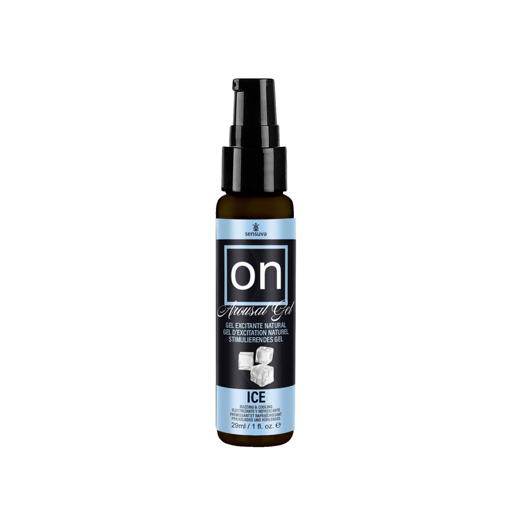 Flacon pompe de gel de massage corporel Sensuva ON Ice Arousal Gel.