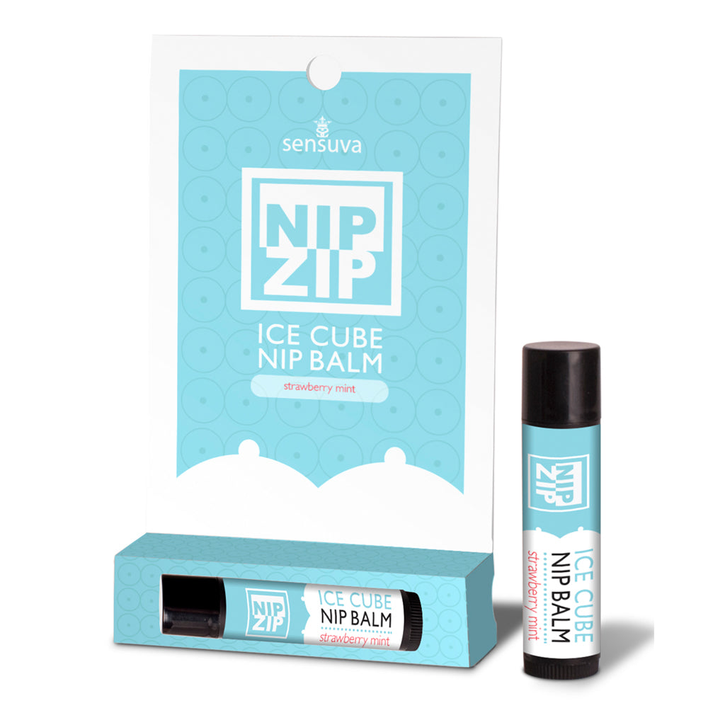 Sensuva Ice Cube Nipple Balm in Strawberry Mint flavor.