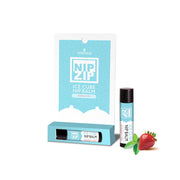 Sensuva Ice Cube Nipple Balm in Strawberry Mint flavor with packaging and a strawberry.