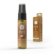 A bottle and box of Sensuva Deeply Love You Salted Caramel Throat Relaxing Spray.