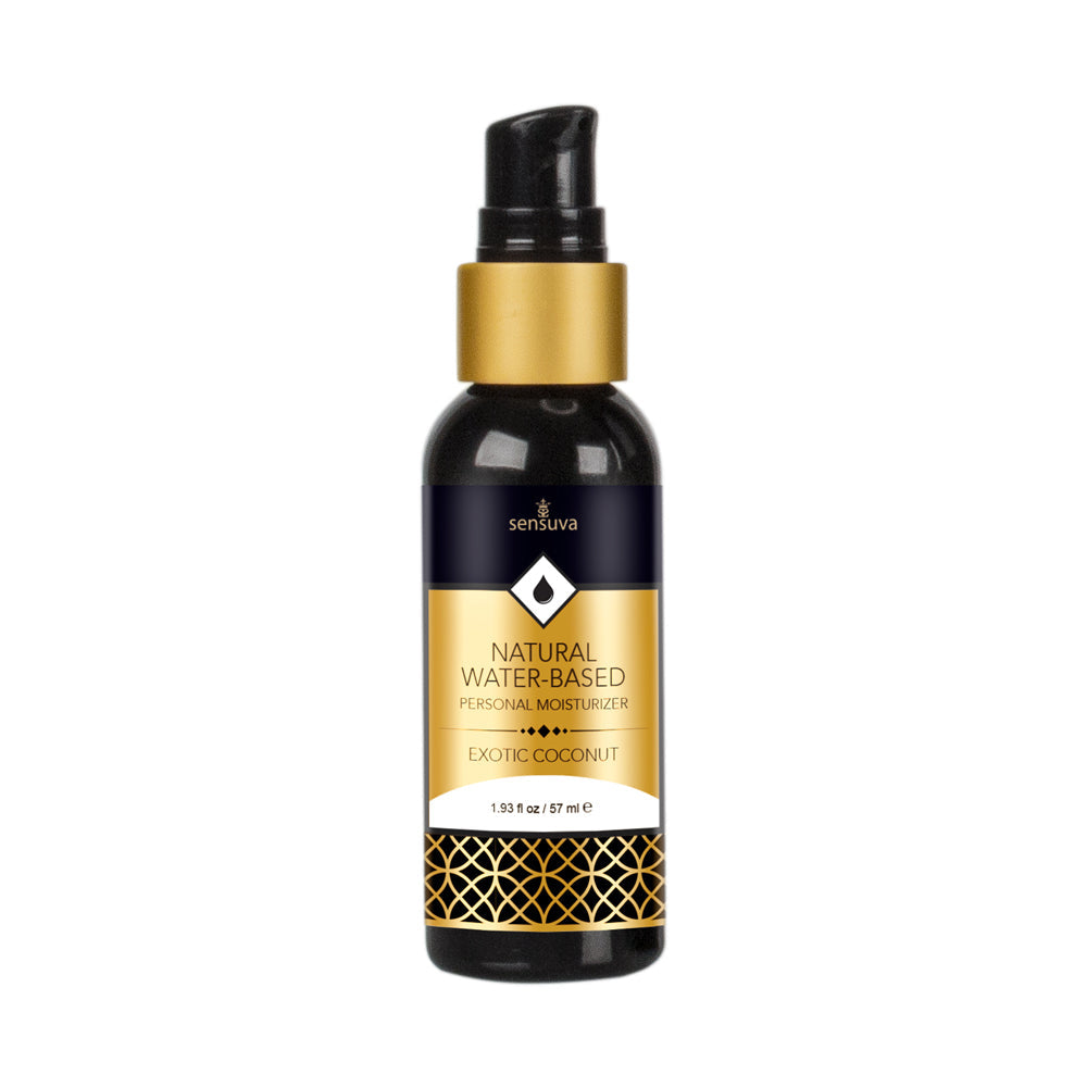 Sensuva natural water-based personal moisturizer in exotic coconut scent.