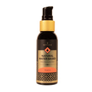Sensuva natural water-based peach personal lubricant in a black bottle with a gold pump.