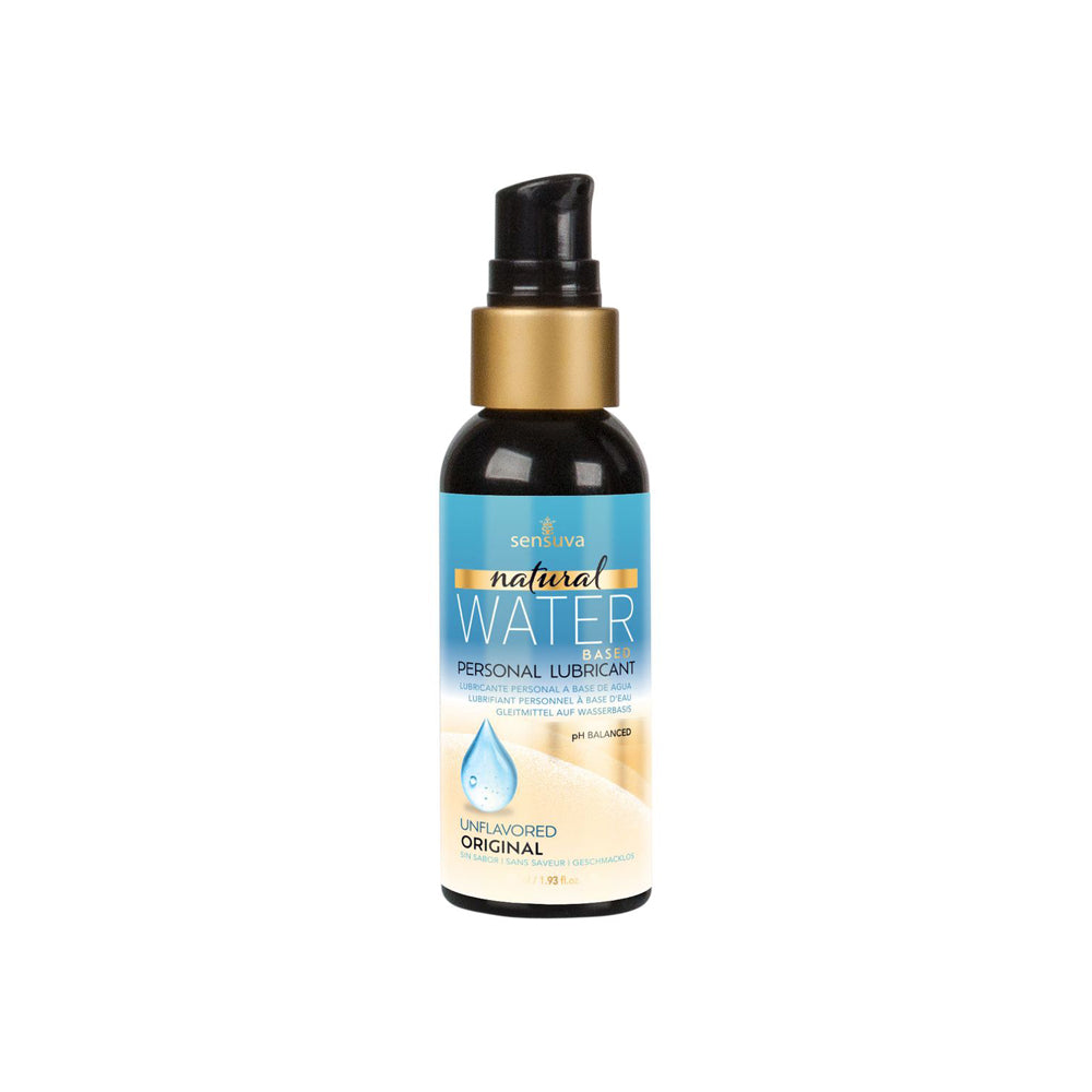 A bottle of Sensuva Natural Water Based Personal Lubricant.