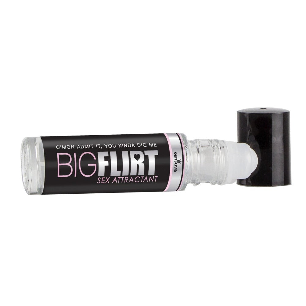 Unisex pheromone sex attractant roll-on oil with a black cap.