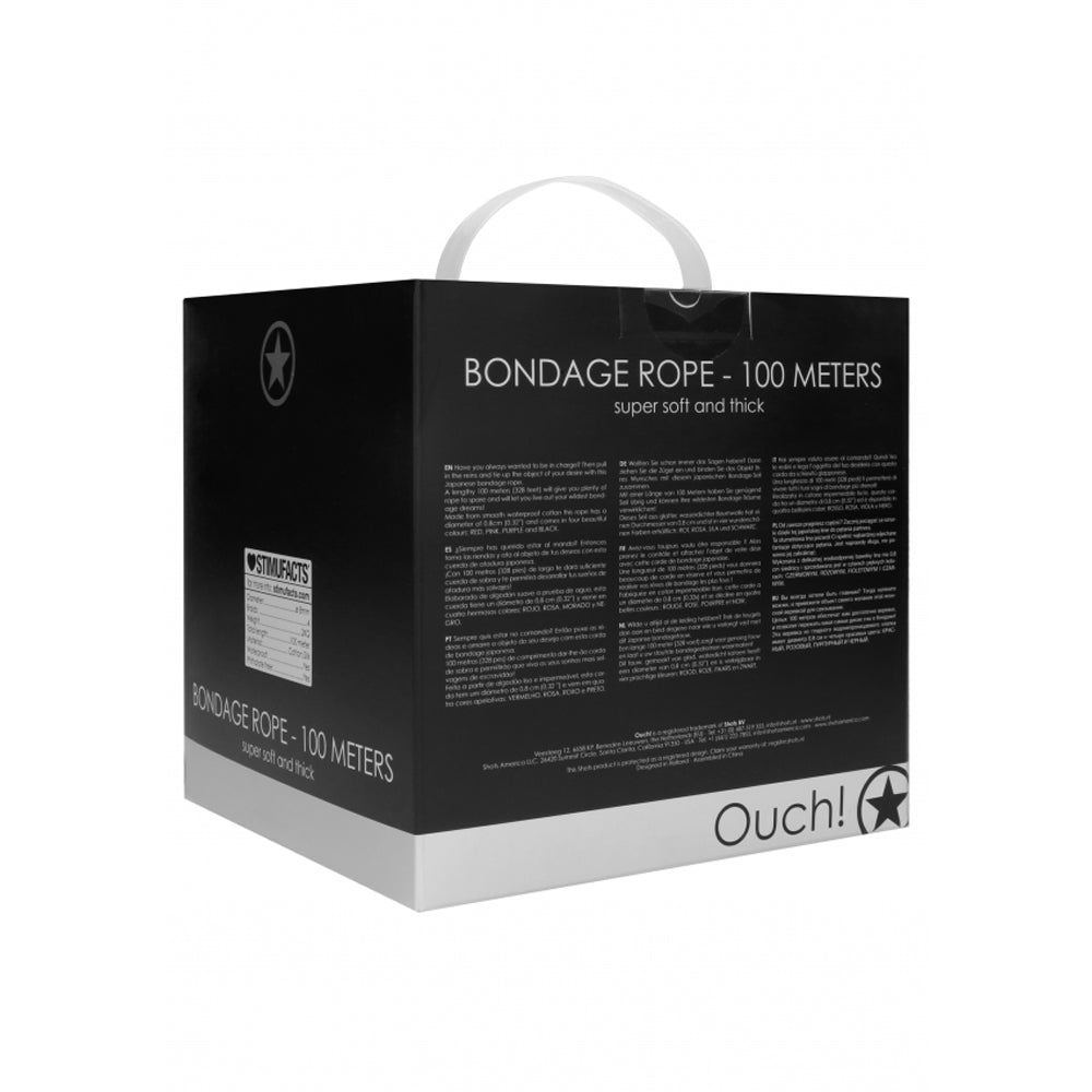 Cotton bondage rope 100m, waterproof, soft, and thick.