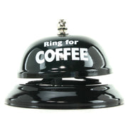 Black table bell with "Ring for COFFEE" written in white.