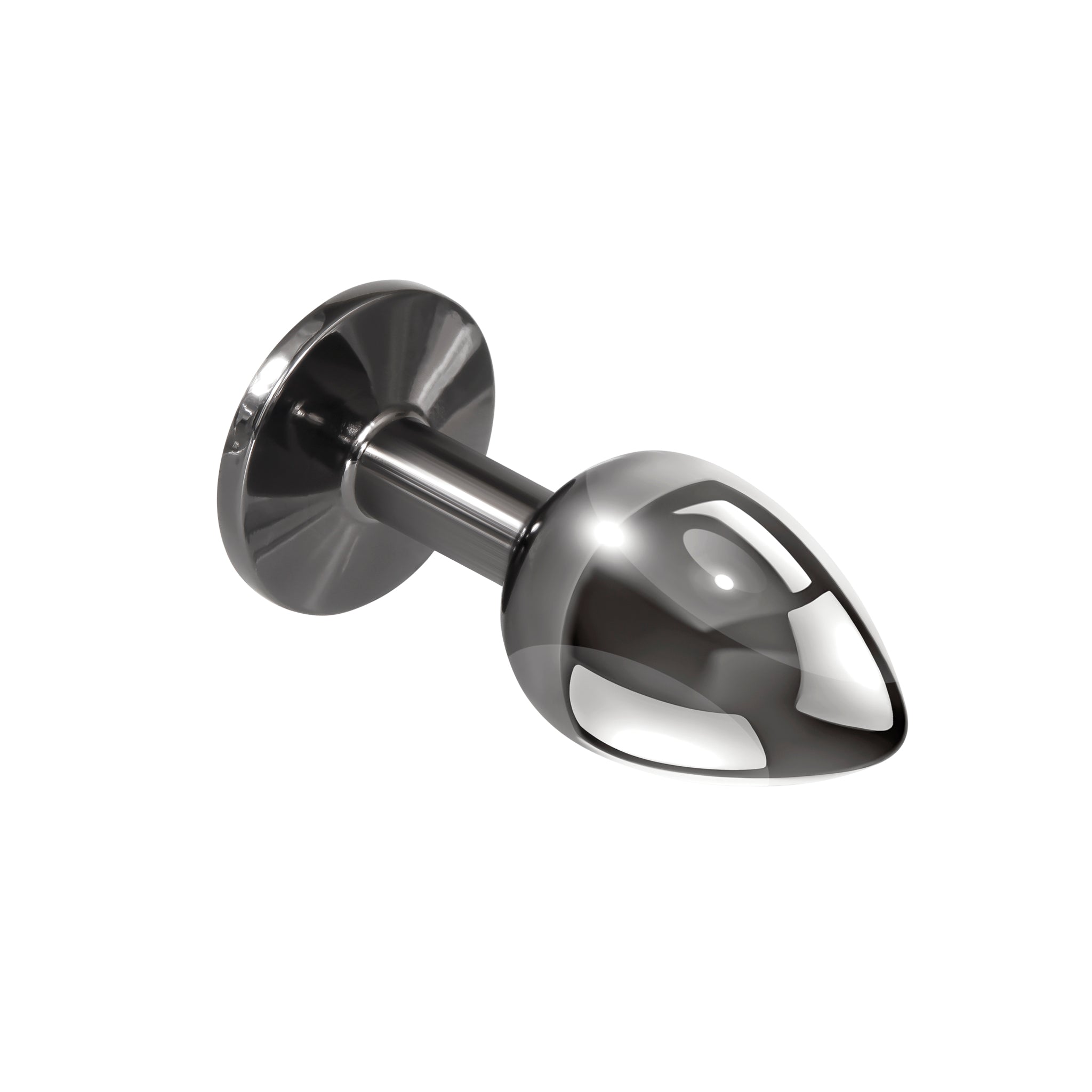 Small aluminum anal plug with a flared base.