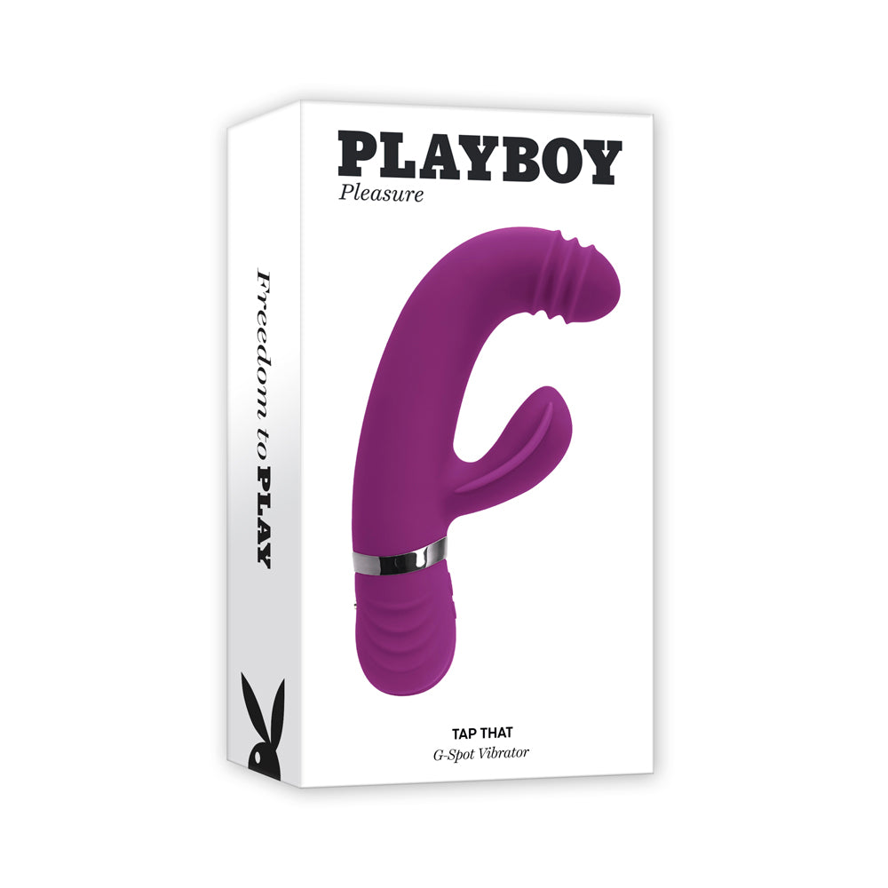 Playboy Tap That G-Spot Vibrator, a purple rechargeable silicone vibrator.