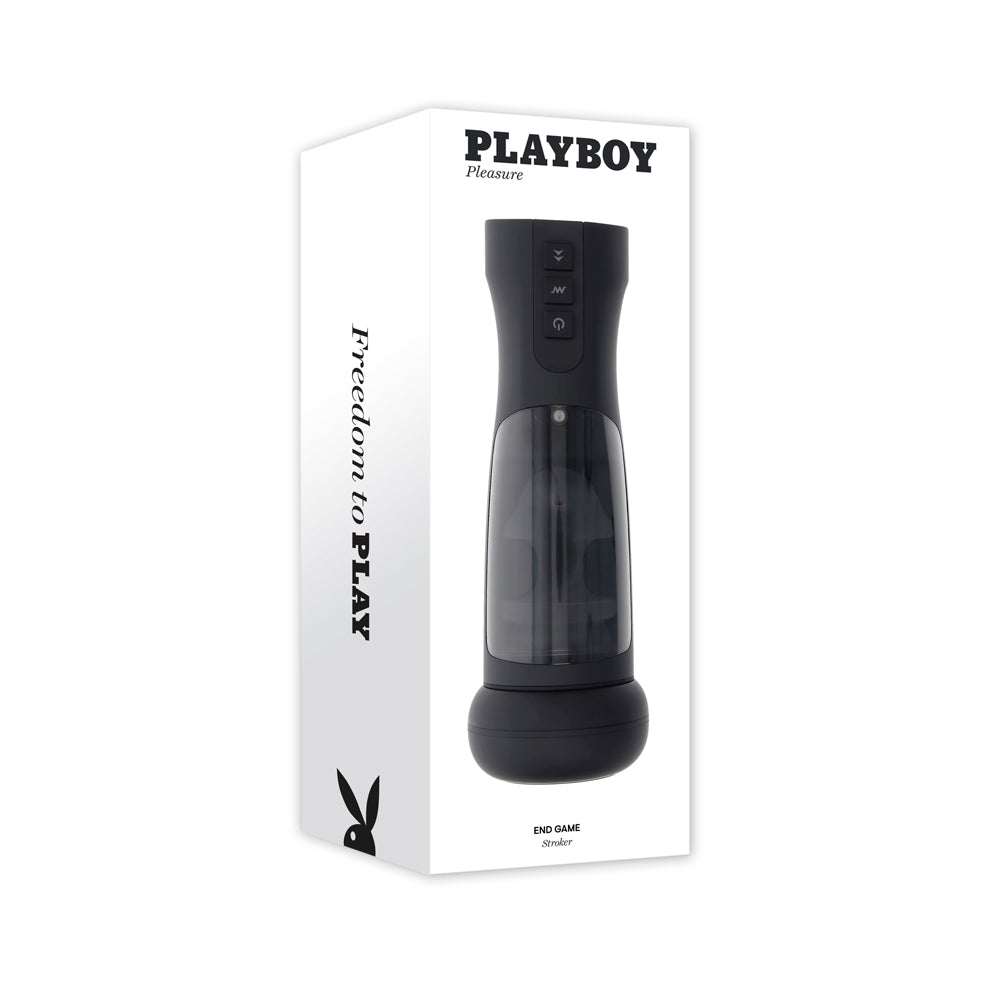 Playboy warming stroker with UV sanitizing stand.