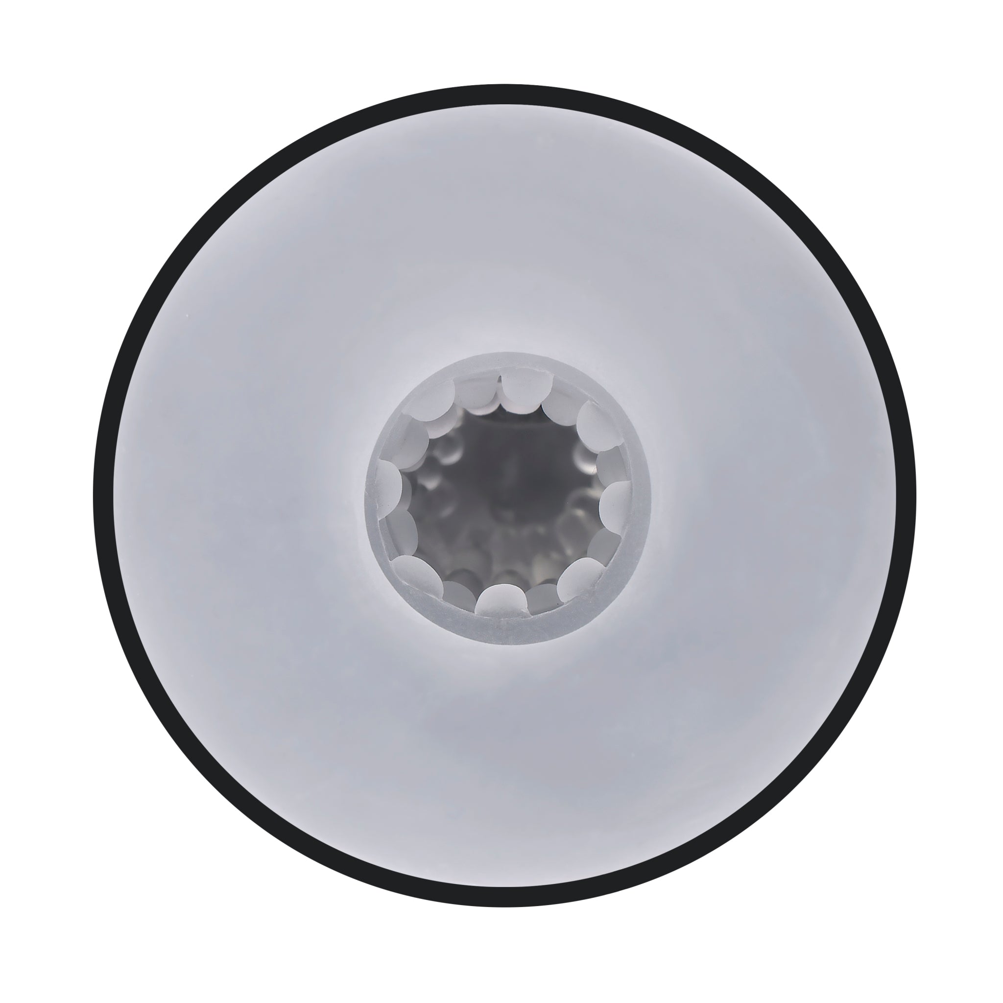 Playboy warming stroker with textured inner sleeve and UV sanitizing stand.