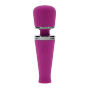 Purple silicone wand vibrator with a power button and Playboy logo.