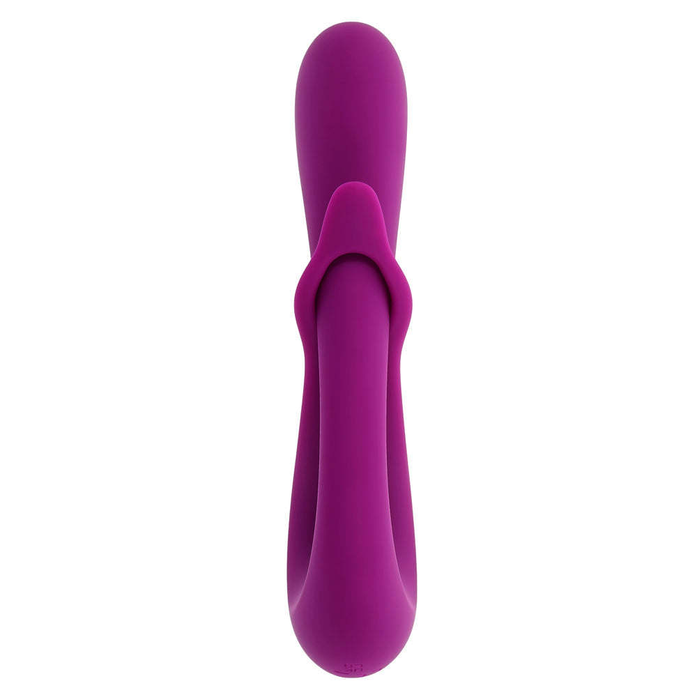 Purple dual silicone vibrator with an adjustable shaft.
