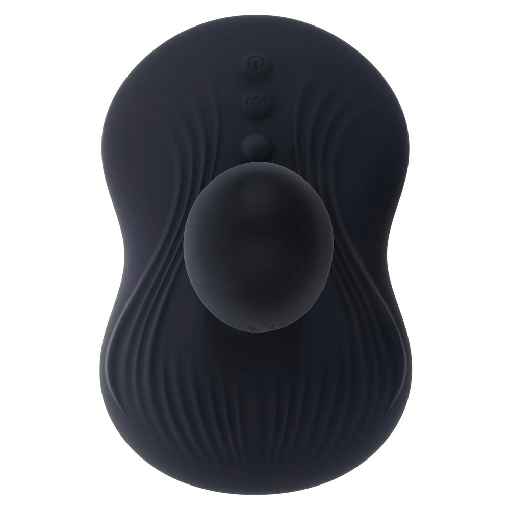 Black rotating vibe with a textured ball and control buttons.