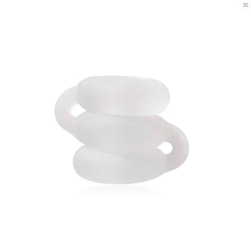 Frosted white triple stack donut cock ring.