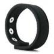 Adjustable black neoprene snap cock ring with soft edges.