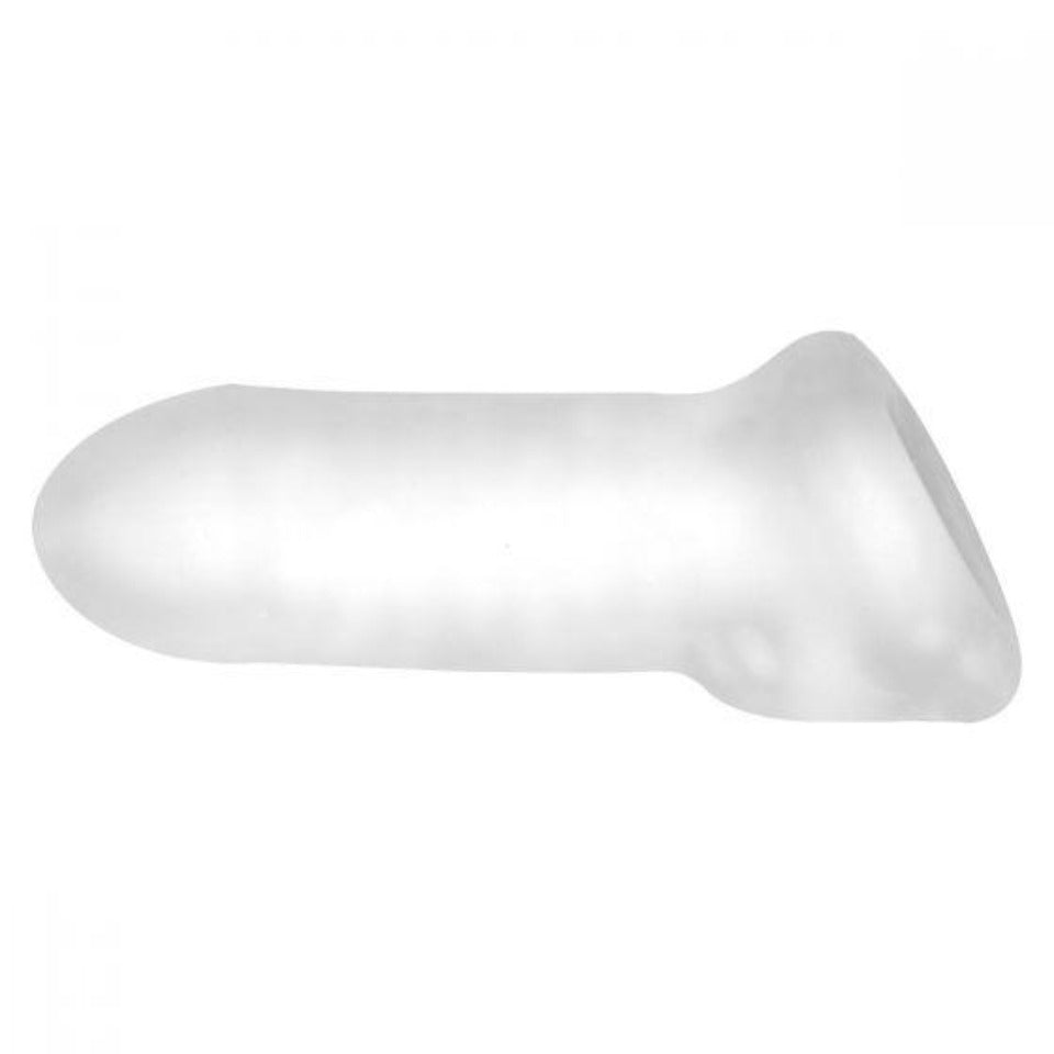 Clear SilaSkin girth extender with a closed tip and thick base.
