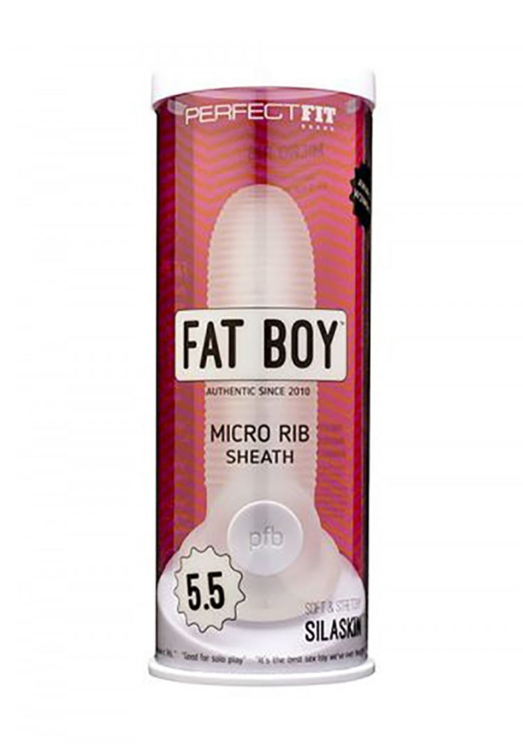 Fat Boy ribbed sheath 5.5" clear enhancer by Perfect Fit.