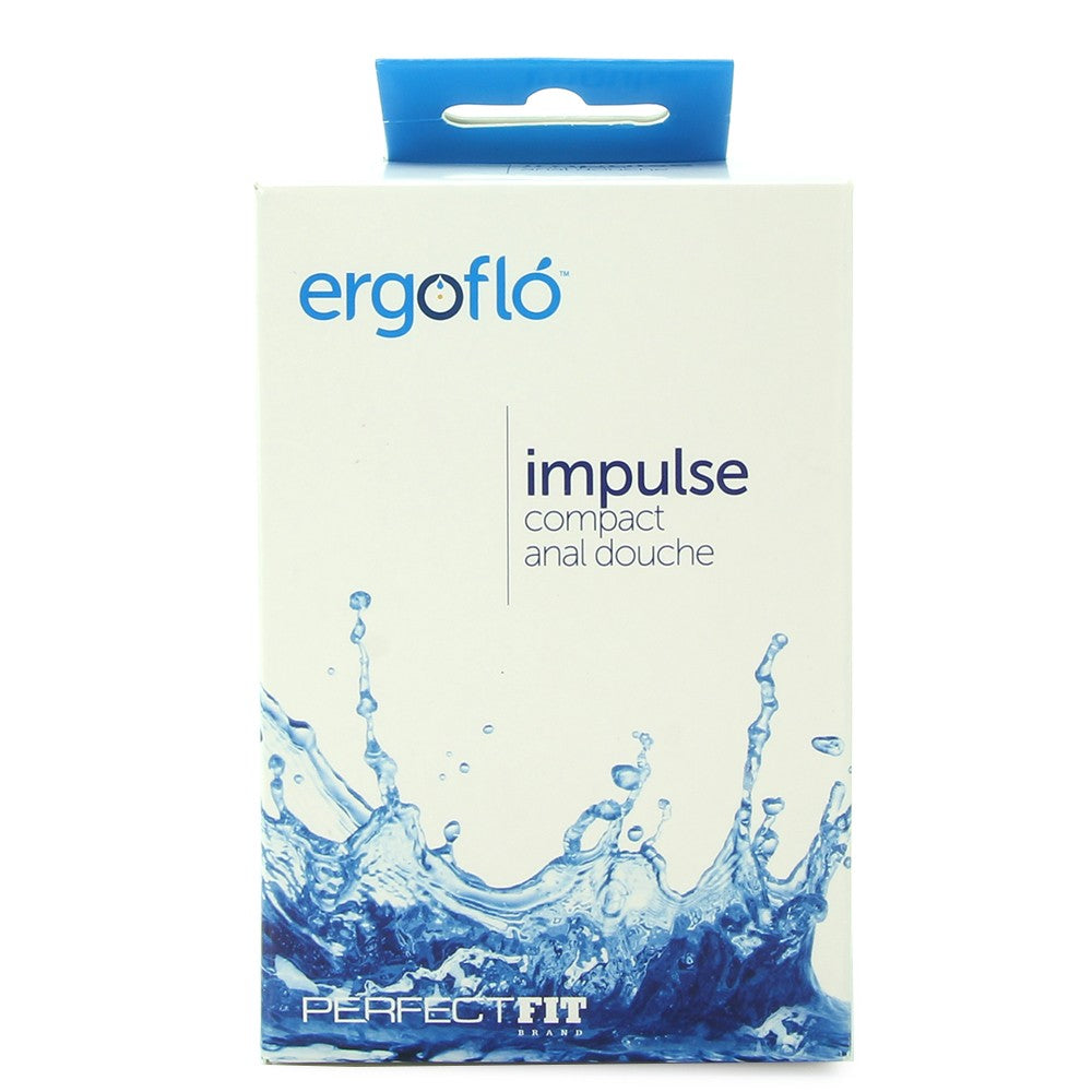 Ergoflo Impulse compact anal douche kit with water splash design.