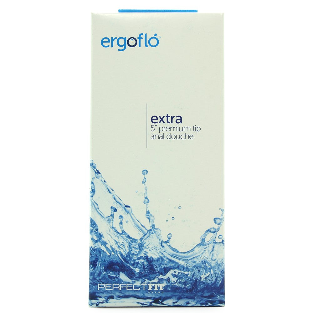 ErgoFlo Extra 5 inch anal douche box with water splash graphic.