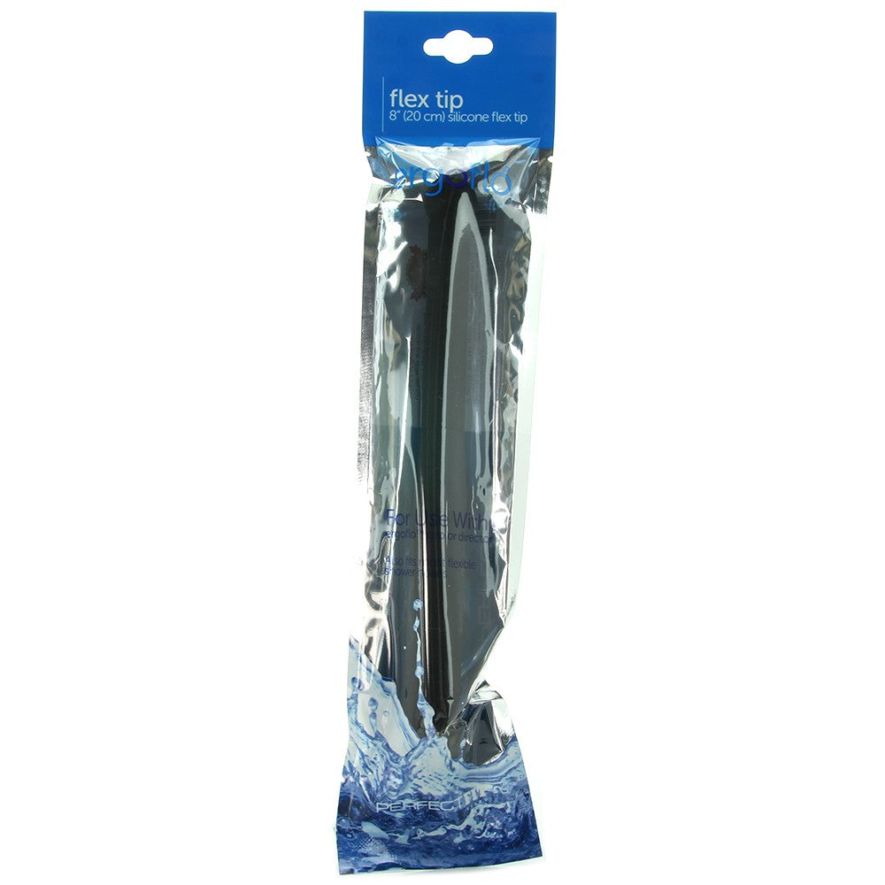 Black 8-inch silicone flex tip nozzle in packaging.