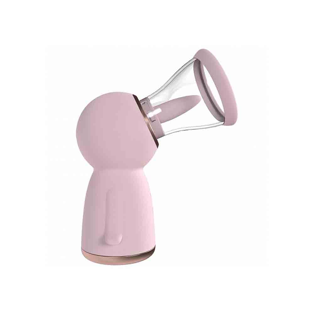 Pink automatic vulva and breast pump with clear suction cup.