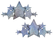 Silver glitter star pasties for breast coverage.