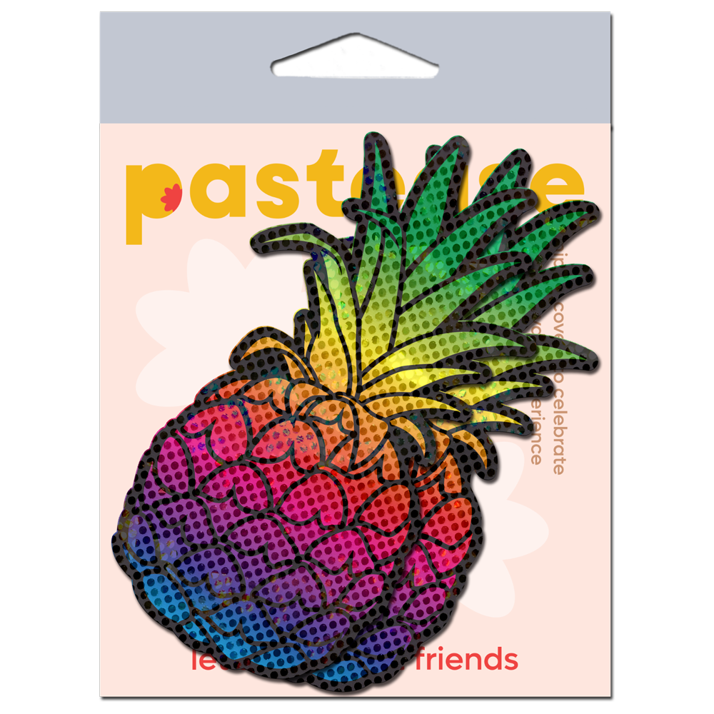 Rainbow pineapple sparkling breast pasties by Pastease.