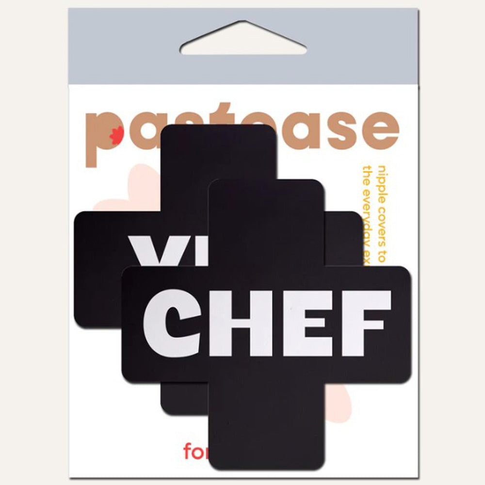 Yes Chef Pasties nipple covers with "VI" and "CHEF" text.