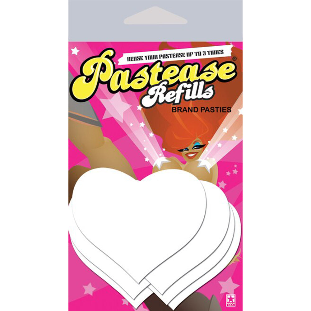 Heart-shaped pasties refills with double-stick tape.