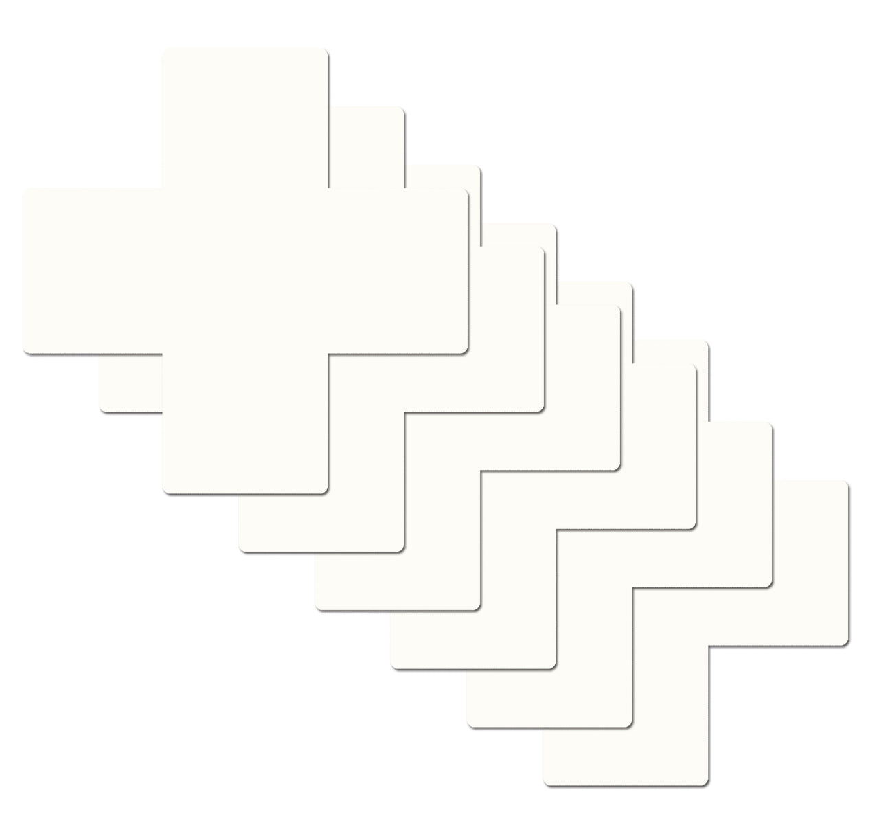 White cross-shaped double-stick pastie refills.