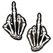 Skeleton hand glow in the dark nipple pasties.