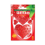 Strawberry edible body pasties with a heart shape and strawberry design.